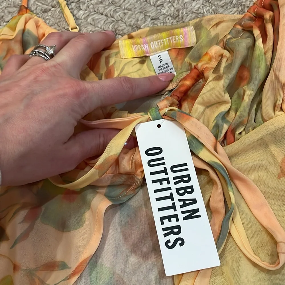 NWT Urban Outfitters Sheer Babydoll Dress - Picture 2 of 5